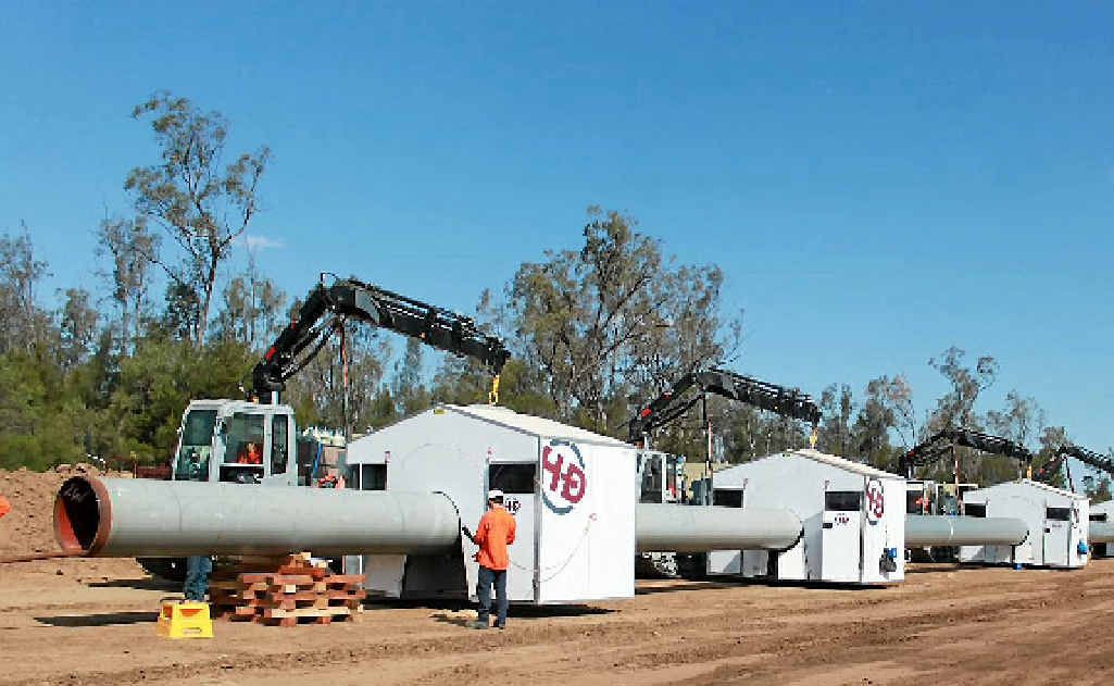 The first sections of more than 530km of steel pipe were welded together earlier this month for the Australia Pacific LNG Project. The first sections of more than 530km of steel pipe were welded together earlier this month for the Australia Pacific LNG Project.
